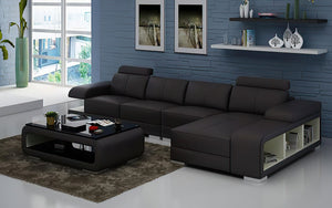 Elza Small Modern Leather Sectional