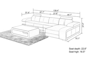 Elza Small Modern Leather Sectional