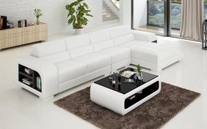 Poris Small Modern Leather Sectional