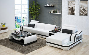 Asland Small Modern Leather Sectional