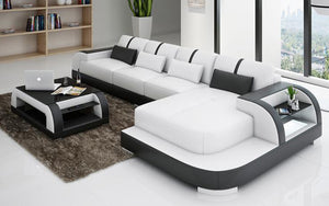 Syras Small Modern Leather Sectional