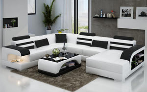 Eleese  Modern U-Shape Leather Sectional