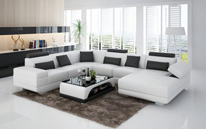 Gileanas Modern U-Shape Leather Sectional