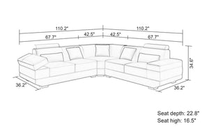 Gileanas Modern Leather Sectional