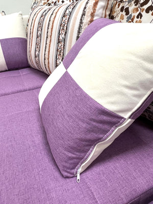 Selena Purple & White Modular Tufted Sectional