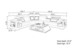 Uri Modern Leather Sectional