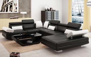 Merdell Modern U-Shape Leather Sectional