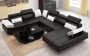 Merdell Modern U-Shape Leather Sectional