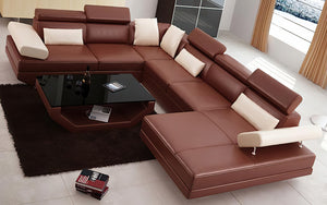 Merdell Modern U-Shape Leather Sectional