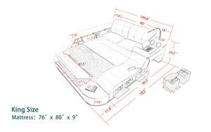 Brown color Hariana Tech Smart Ultimate Bed | All In One Bed