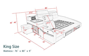 [Double Massage Chair] Monica Multifunctional Smart Bed | Futuristic Furniture