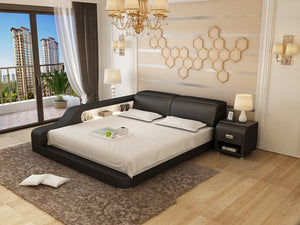 Black Leather Bed Frame