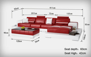 Halsey Small Modern Leather Sectional