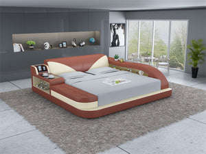 Plaff Leather Bed With Storage