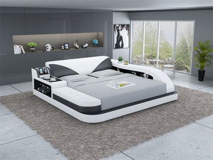 Plaff Leather Bed With Storage