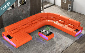 Catina XL Leather Sectional with LED Light