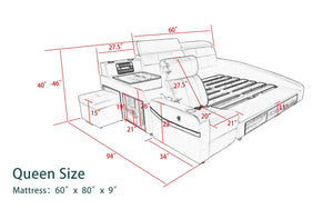 Blue Monica Multifunctional Smart Bed | Futuristic Furniture