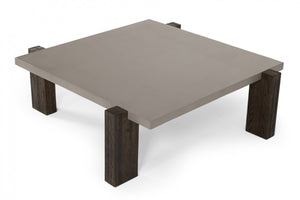 Arezzo Dark Grey & Walnut Square Coffee Table