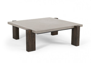 Arezzo Dark Grey & Walnut Square Coffee Table