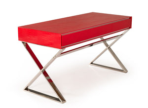 County Transitional Red Crocodile Desk