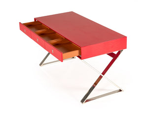 County Transitional Red Crocodile Desk