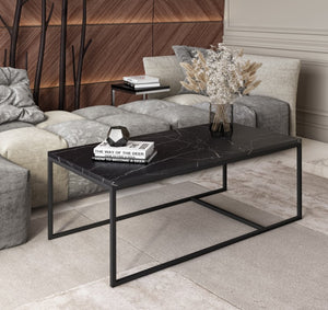 Bocale - Black Marble + Metal Coffee Table