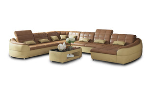 Aumin Modern Leather Sectional with Chaise