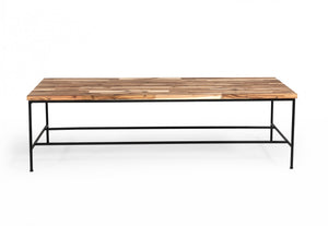 Bunmii Oak and Black Iron Coffee Table