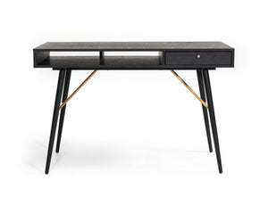 Burni Modern Black Oak & Gold Desk