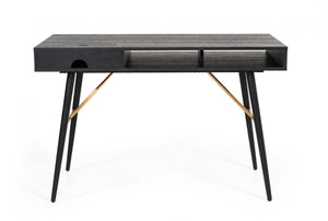 Burni Modern Black Oak & Gold Desk