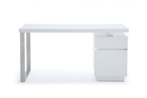 Ceero Modern White & Stainless Steel Desk