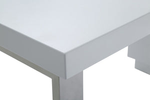 Ceero Modern White & Stainless Steel Desk