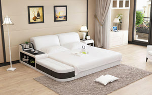 Casun Leather Bed With Storage