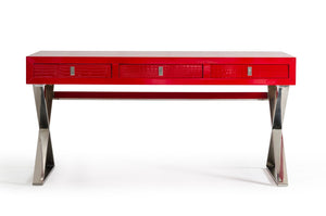 County Transitional Red Crocodile Desk