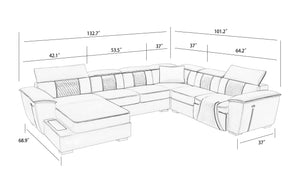 Uli Modern U Shape Leather Sectional