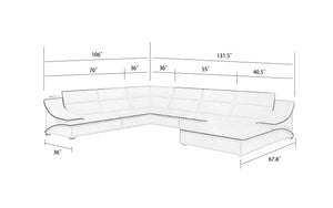 Umi Modern Leather Sectional with Chaise