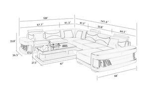 Critika Modern U-Shape Leather Sectional