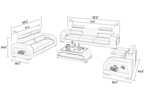 Luxi Modern Leather Sofa Set