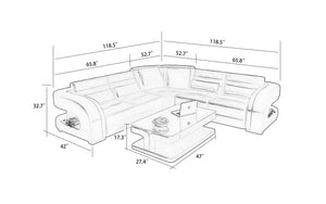 Hennessey Modern Leather Sectional