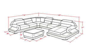 Josia Large Sectional Sofas with Adjustable Headrest