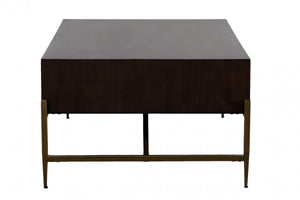 Gubbio - Modern Acacia & Brass Coffee Table