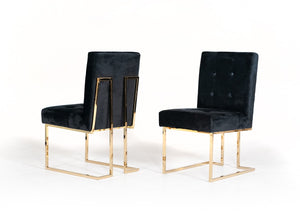 Lybo Modern Black & Gold Dining Chair (Set of 2)