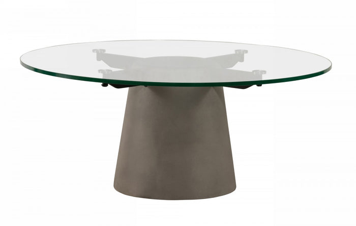 Orbetello - Contemporary Concrete, Metal and Glass Coffee Table