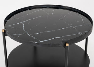 Rolidation Modern Round Black Metal Coffee Table