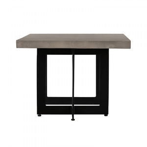 Sora Modern Concrete & Black Metal Coffee Table