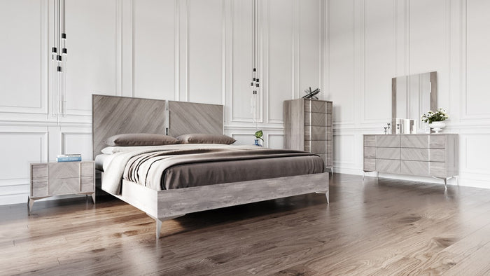 Louisa Italian Modern Grey Bedroom Set