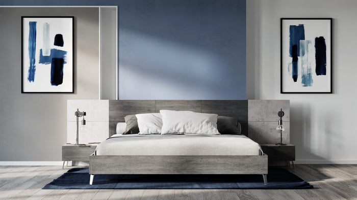 Brubon Modern Faux Concrete & Grey Bed